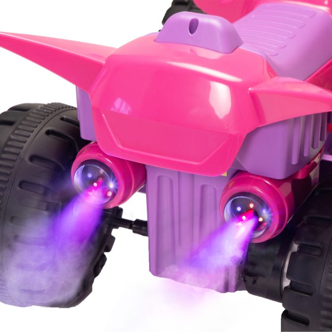 Kids Ride-on ATV, 6V Battery Powered Electric Quad Car with Music, LED Lights and Spray Device, 4 Wheeled Ride-on Toy for Toddlers Age 3-5, Rose Red - Image 8