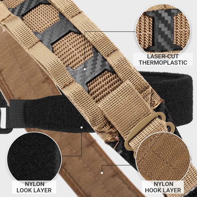 VOTAGOO Tactical Belt, 1.75'' MOLLE Battle Belt with Quick Release Buckle, Low Profile Laser-Cut Battle Belt for Range - Image 10
