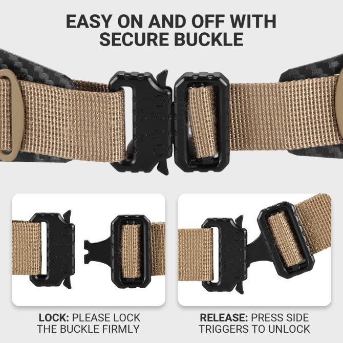 VOTAGOO Tactical Belt, 1.75'' MOLLE Battle Belt with Quick Release Buckle, Low Profile Laser-Cut Battle Belt for Range - Image 11