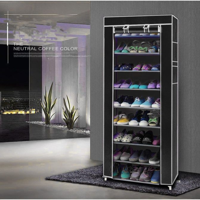 10 Layer 9 Grid Shoe Rack Shelf Storage Closet Organizer Cabinet Multiple Colors - Image 14
