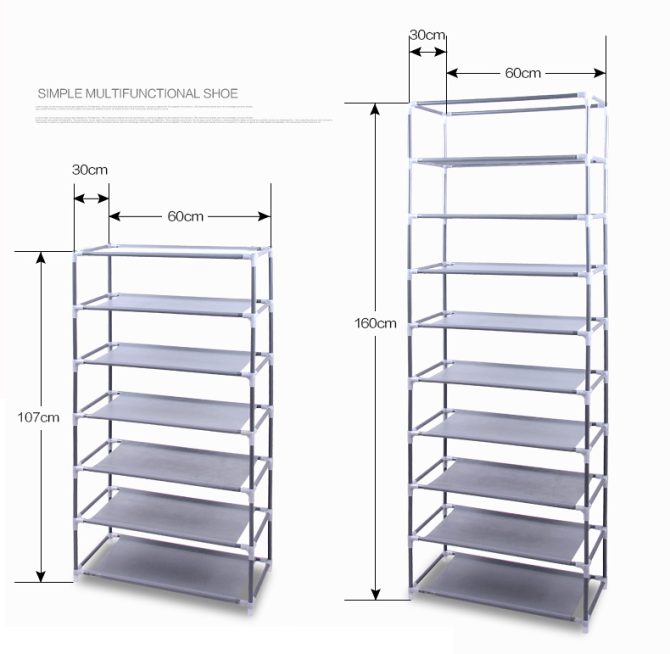 10 Layer 9 Grid Shoe Rack Shelf Storage Closet Organizer Cabinet Multiple Colors - Image 24