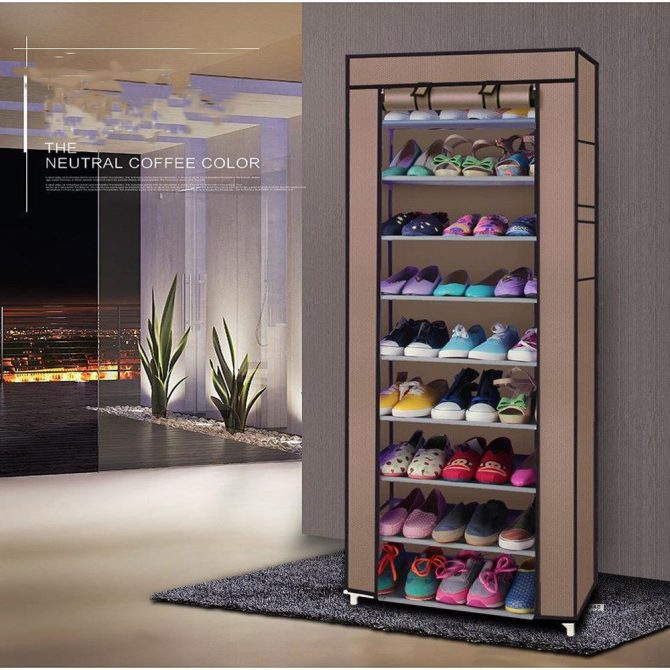 10 Layer 9 Grid Shoe Rack Shelf Storage Closet Organizer Cabinet Multiple Colors - Image 7