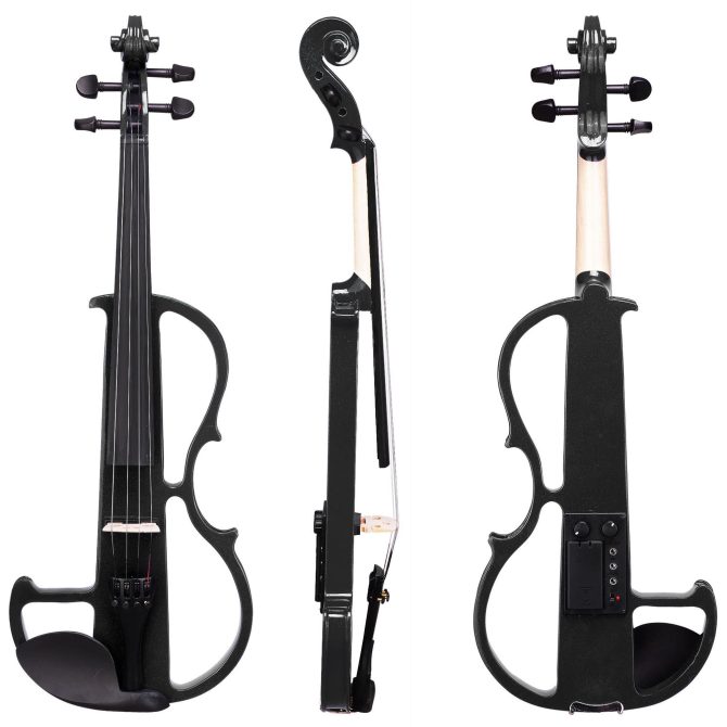 4/4 Violin Electric Violin(right hand)Black - Image 3