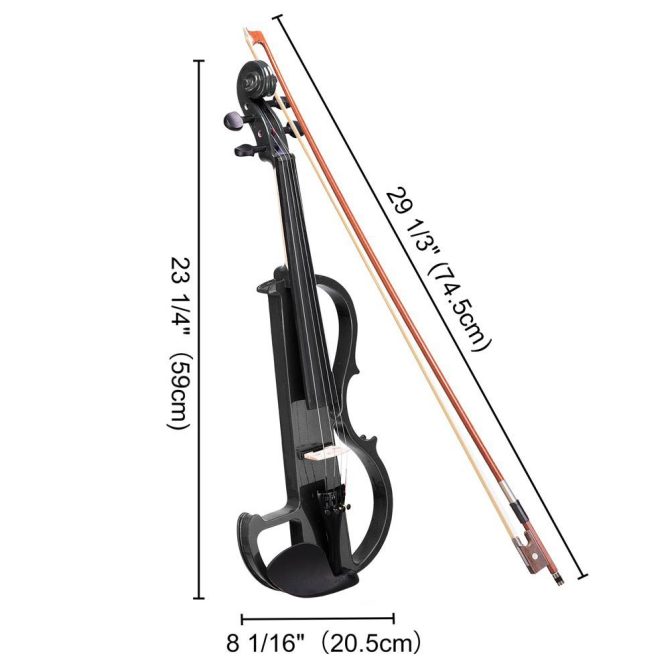 4/4 Violin Electric Violin(right hand)Black - Image 5