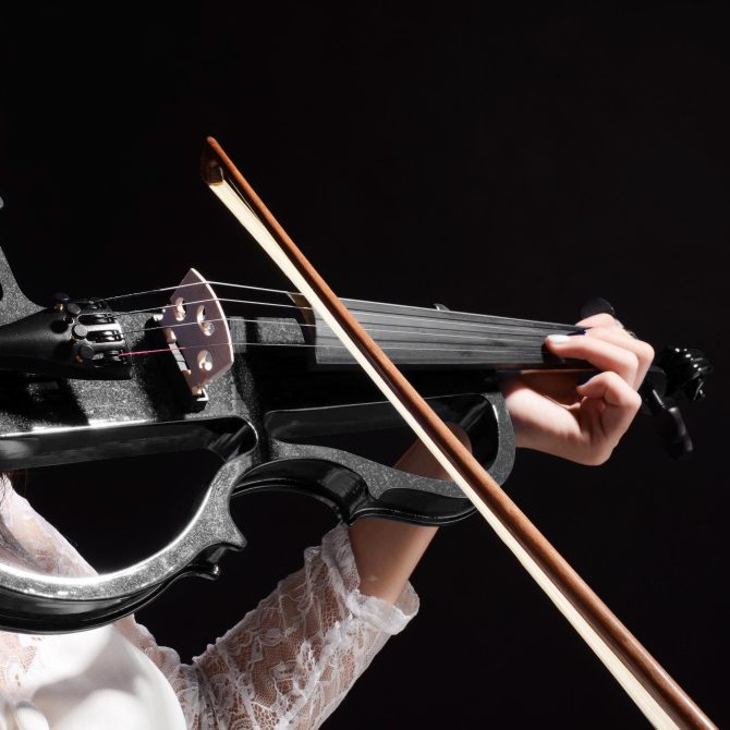 4/4 Violin Electric Violin(right hand)Black - Image 6