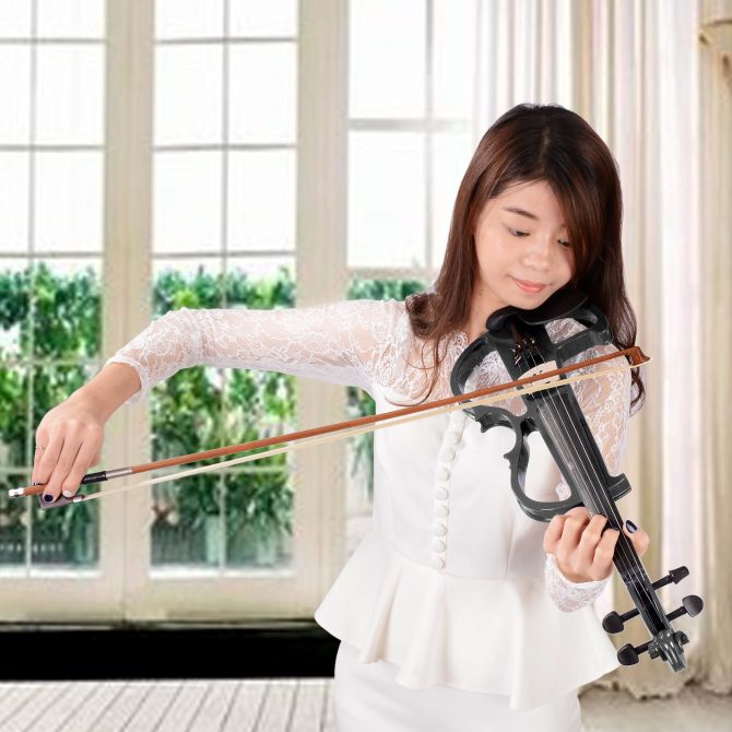 4/4 Violin Electric Violin(right hand)Black - Image 7