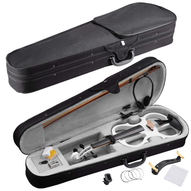 4/4 Violin Electric Violin(right hand)white - Image 2