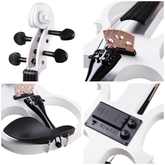 4/4 Violin Electric Violin(right hand)white - Image 5