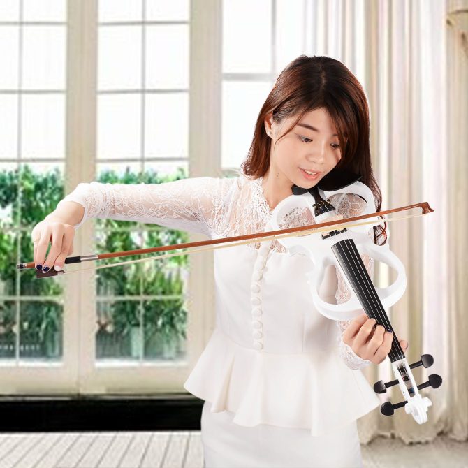 4/4 Violin Electric Violin(right hand)white - Image 7