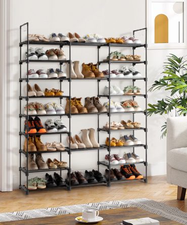 9 Tiers Shoe Rack Storage Organizer Shoe Shelf Organizer for Entryway Holds 50-55 Pairs Shoe; Stackable Shoe Cabinet Shoe Rack