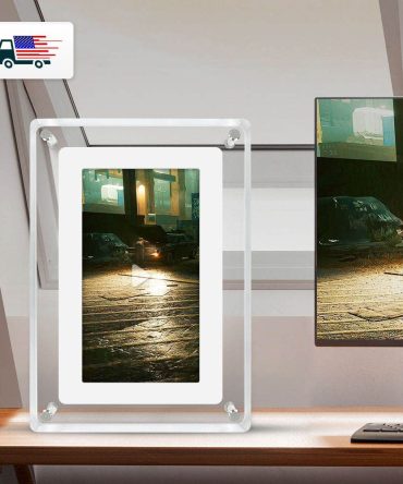 7-inch Digital Picture Frame,Acrylic Video Frame with Auto Rotate Playback, 2GB Internal Memory and 1500mAh Battery, Supports 1024 * 600 Resolution, Ideal Desktop Decorations
