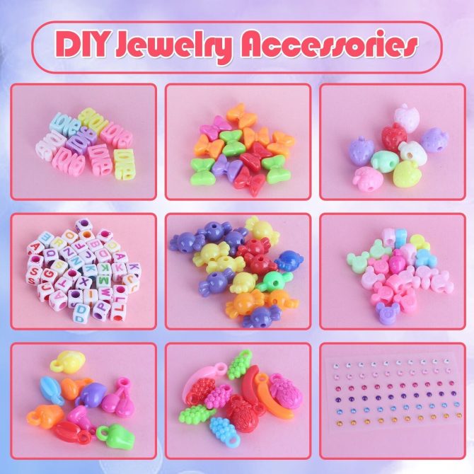 Jewellery Craft Kit - Creative Cases Childrens Bracelet and Necklace Making Kit Girls Toys Gifts - Image 3