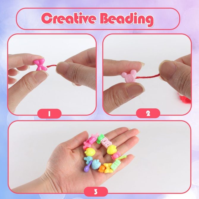 Jewellery Craft Kit - Creative Cases Childrens Bracelet and Necklace Making Kit Girls Toys Gifts - Image 4