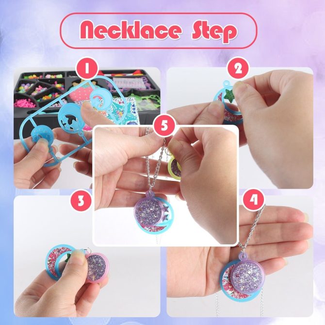 Jewellery Craft Kit - Creative Cases Childrens Bracelet and Necklace Making Kit Girls Toys Gifts - Image 5