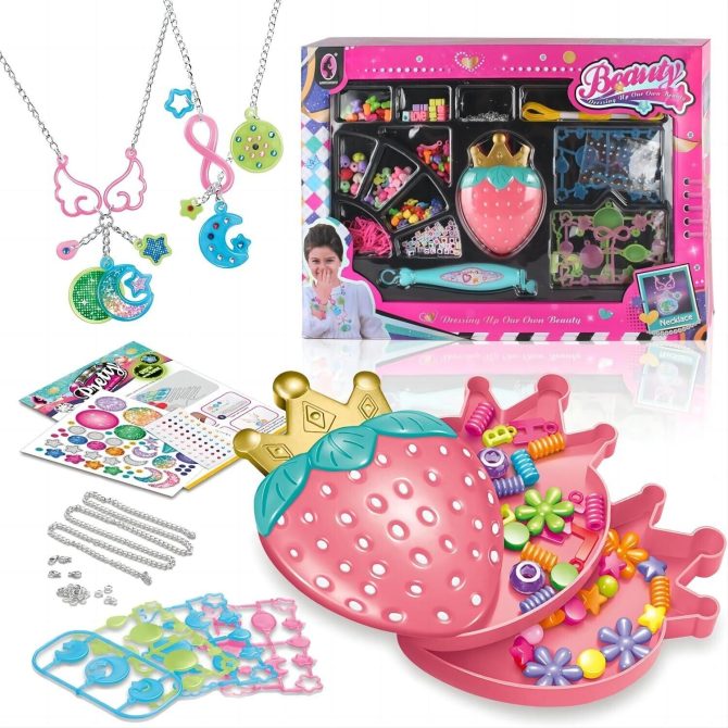 Jewellery Craft Kit - Creative Cases Childrens Bracelet and Necklace Making Kit Girls Toys Gifts