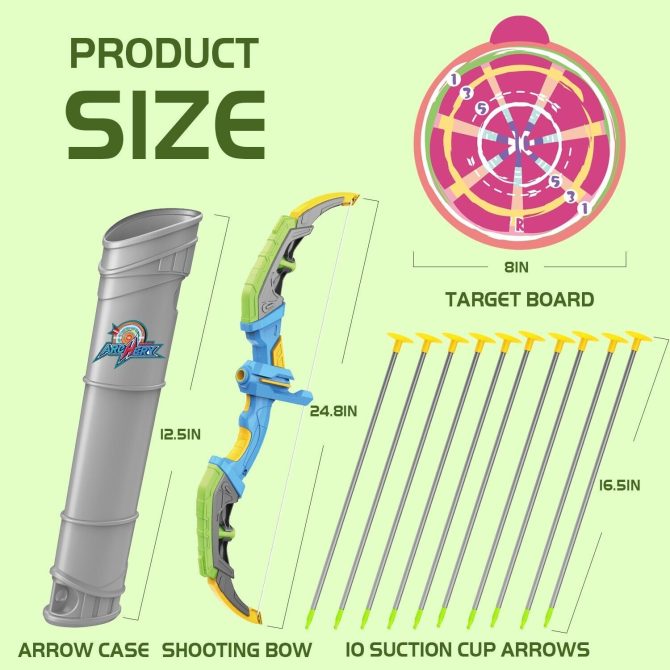 Bow and Arrow Set for Kids, Toyokar Archery Set Toy with Light-up LEDs, 10 suction bows and arrows, indoor and outdoor sports toys.Boys Kids Gifts Toys - Image 17