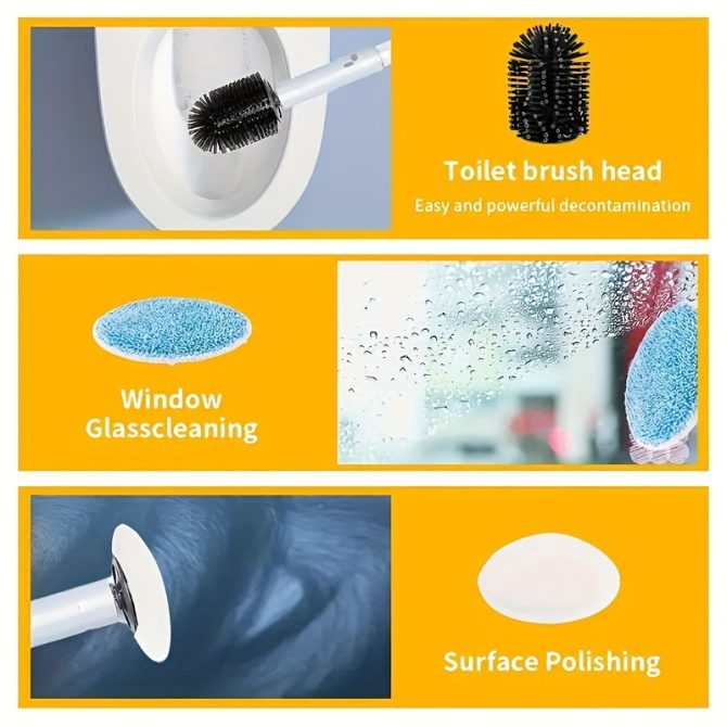 Electric cleaning brush Can add detergent, liquid cleaning brush with 2/5/6 heads, Can add cleaning solution, 2 replaceable brush heads, simple to use, efficient cleaning, electric cleaning brush - Image 25