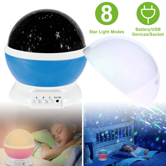 LED Star Sky Projector Night Light Kids Rotating Starry Night Lamp USB Sleep Light Xmas Gift - Image 2
