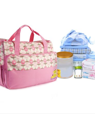 5PCS Baby Nappy Diaper Bags Set Mummy Diaper Shoulder Bags w/ Nappy Changing Pad Insulated Pockets Travel Tote Bags