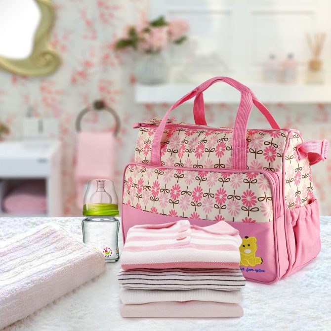 5PCS Baby Nappy Diaper Bags Set Mummy Diaper Shoulder Bags w/ Nappy Changing Pad Insulated Pockets Travel Tote Bags - Image 19