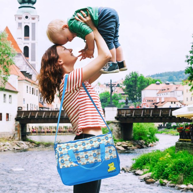 5PCS Baby Nappy Diaper Bags Set Mummy Diaper Shoulder Bags w/ Nappy Changing Pad Insulated Pockets Travel Tote Bags - Image 39