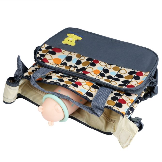 5PCS Baby Nappy Diaper Bags Set Mummy Diaper Shoulder Bags w/ Nappy Changing Pad Insulated Pockets Travel Tote Bags - Image 24