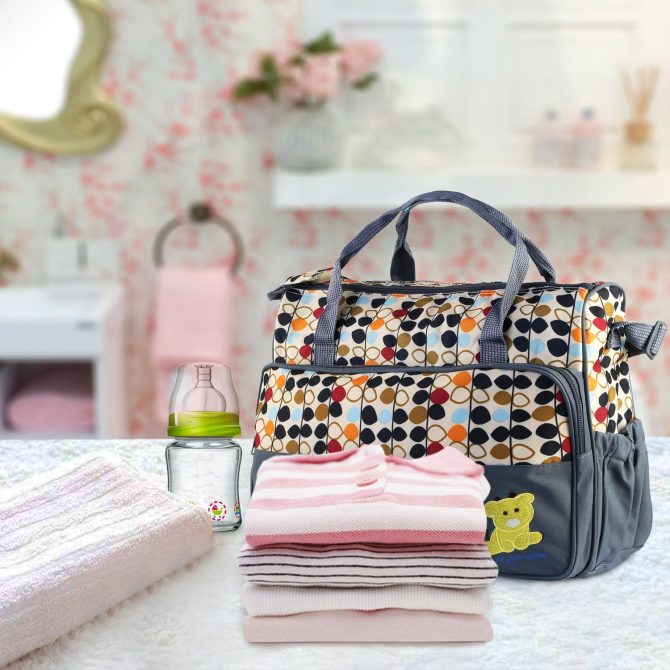 5PCS Baby Nappy Diaper Bags Set Mummy Diaper Shoulder Bags w/ Nappy Changing Pad Insulated Pockets Travel Tote Bags - Image 29