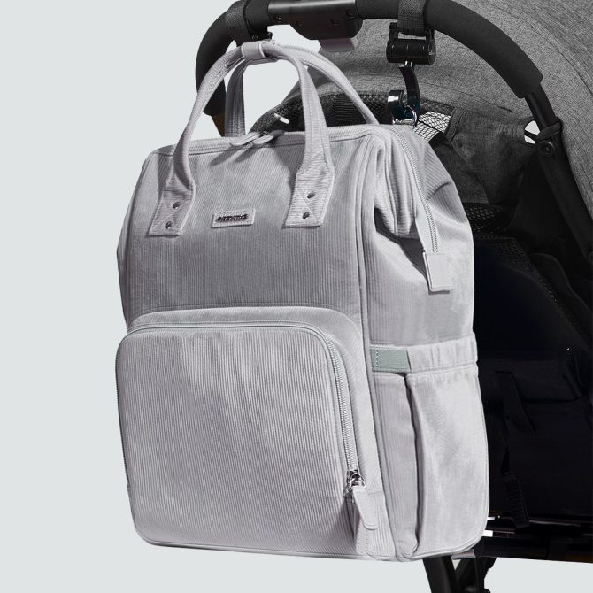 SUNVENO Velvet Stitching Diaper Bag Backpack Large Capacity Tote Shoulder Nappy Bag Organizer for Baby Care with Insulated Pockets,Waterproof Fabric - Image 7
