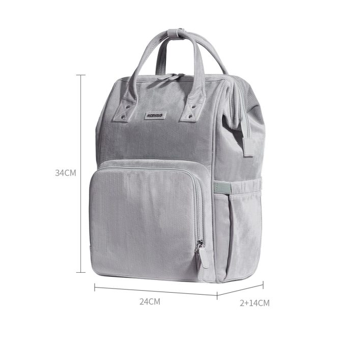 SUNVENO Velvet Stitching Diaper Bag Backpack Large Capacity Tote Shoulder Nappy Bag Organizer for Baby Care with Insulated Pockets,Waterproof Fabric - Image 8