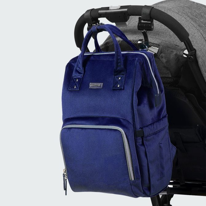 SUNVENO Velvet Stitching Diaper Bag Backpack Large Capacity Tote Shoulder Nappy Bag Organizer for Baby Care with Insulated Pockets,Waterproof Fabric - Image 17