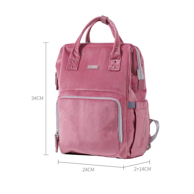 SUNVENO Velvet Stitching Diaper Bag Backpack Large Capacity Tote Shoulder Nappy Bag Organizer for Baby Care with Insulated Pockets,Waterproof Fabric - Image 27