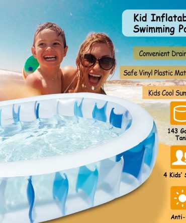 90×60×20In Inflatable Swimming Pool Blow Up Family Pool For Kids Foldable Swim Ball Pool Center