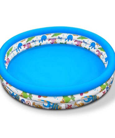 48x10In Inflatable Swimming Pool Blow Up Family Pool For 2 Kids Foldable Swim Ball Pool Center