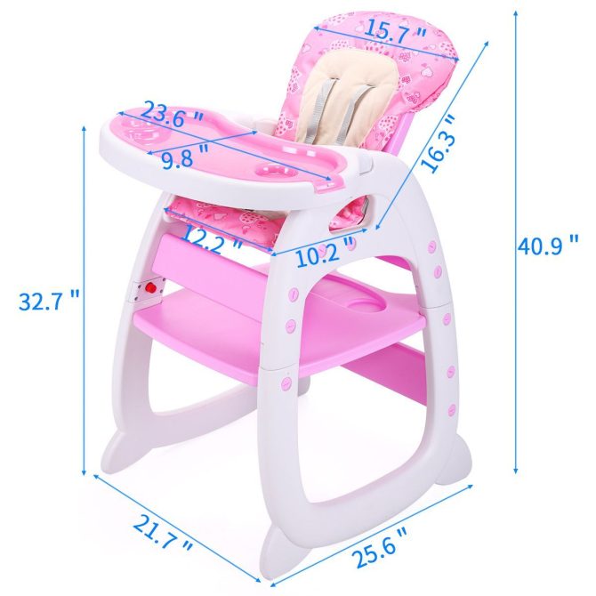 Multipurpose Adjustable Highchair,Children's dining chair for Baby Toddler Dinning Table with Feeding Tray and 5-Point Safety Buckle XH - Image 34