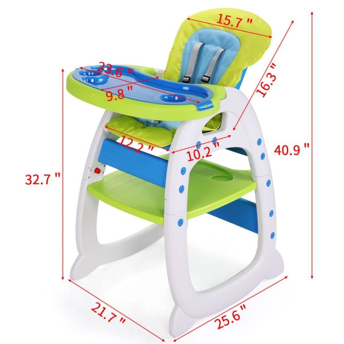 Multipurpose Adjustable Highchair,Children's dining chair for Baby Toddler Dinning Table with Feeding Tray and 5-Point Safety Buckle XH - Image 17