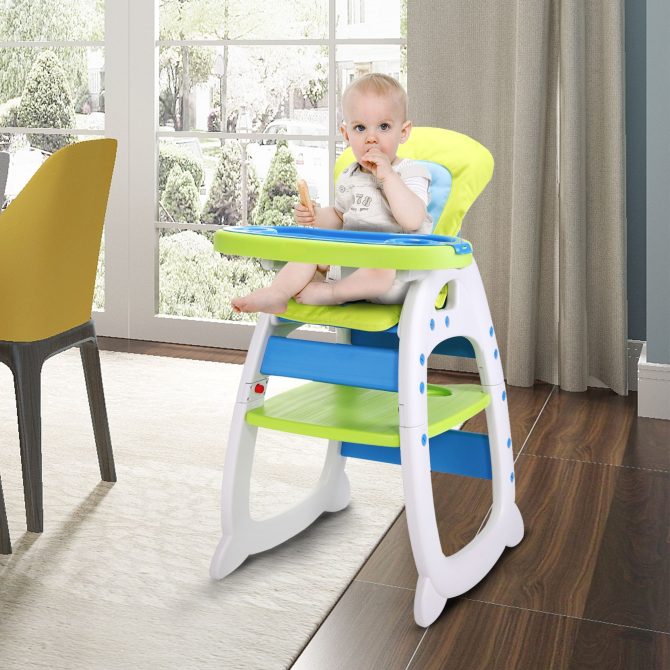 Multipurpose Adjustable Highchair,Children's dining chair for Baby Toddler Dinning Table with Feeding Tray and 5-Point Safety Buckle XH - Image 16