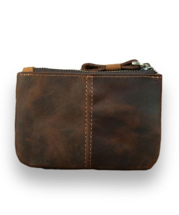 The Cael | Handmade Leather Coin Purse with Zipper