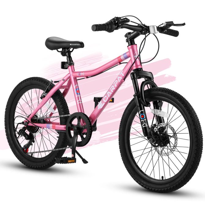 S20101 20 Inch Kids' Bike, Boys Girls Mountain Bike Ages 8-12, 7 Speed Teenager Children Kids' Bicycles, Front Suspension Disc Brake Rear V-Brake, High Steel Frame - Image 2