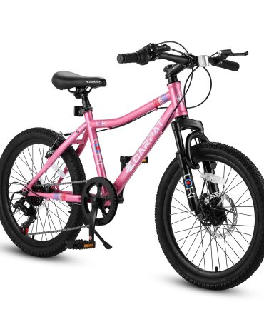 S20101 20 Inch Kids' Bike, Boys Girls Mountain Bike Ages 8-12, 7 Speed Teenager Children Kids' Bicycles, Front Suspension Disc Brake Rear V-Brake, High Steel Frame