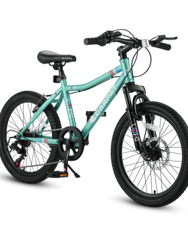 S20101 20 Inch Kids' Bike, Boys Girls Mountain Bike Ages 8-12, 7 Speed Teenager Children Kids' Bicycles, Front Suspension Disc Brake Rear V-Brake, High Steel Frame
