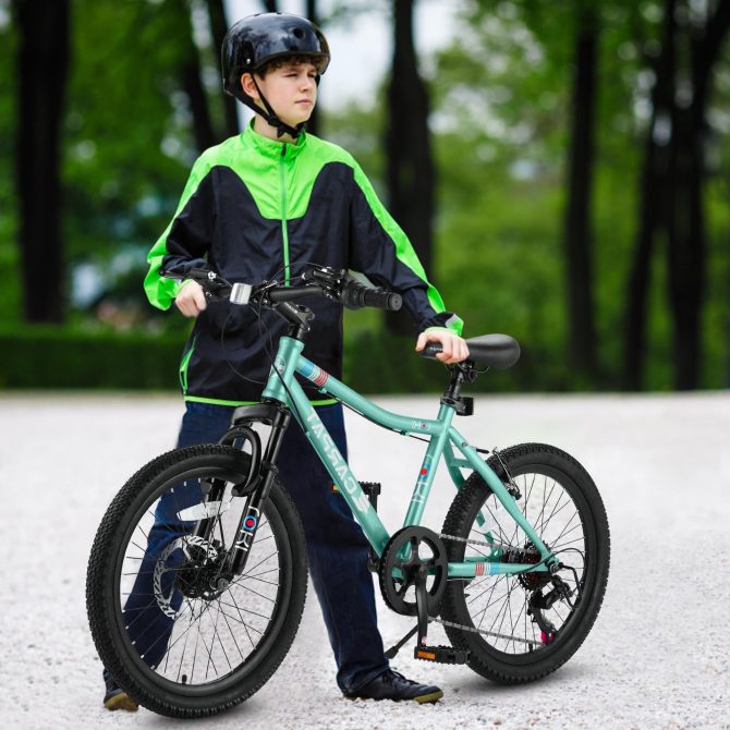 S20101 20 Inch Kids' Bike, Boys Girls Mountain Bike Ages 8-12, 7 Speed Teenager Children Kids' Bicycles, Front Suspension Disc Brake Rear V-Brake, High Steel Frame - Image 8