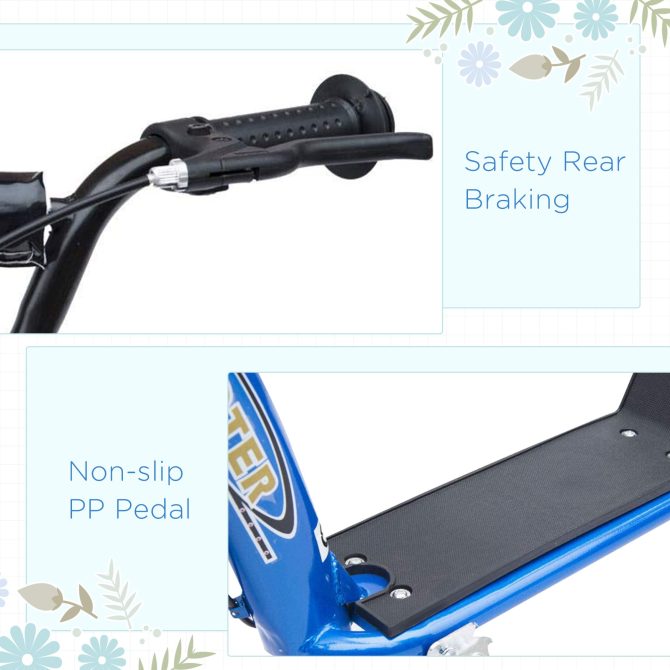 HOMCOM Kick Scooter for Kids 5-12 Years Old, Big Wheel Kids Scooter with Adjustable Height Handlebar, Non-slip Footplate, Rear Brake, Blue - Image 5