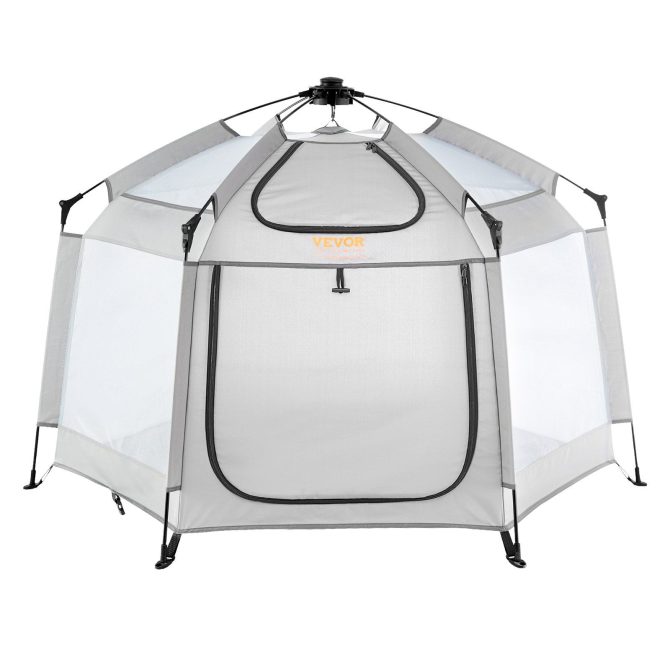 VEVOR Baby Playpen with Canopy, Indoor/Outdoor Portable Playpen for Babies and Toddler, Lightweight & Foldable, Pop Up Toddler Play Yard with 3 Sun-Shades & Travel Bag for Park Beach Home, 59.8"x59.8" - Image 9
