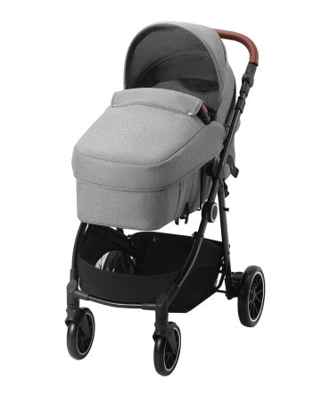 VEVOR Standard Baby Stroller, Infant Toddler Stroller with Bassinet, 3rd-Gear Adjustable Backrest & Foldable & Reversible Seat, Carbon Steel Newborn Stroller with Leg Cover and Mesh Net, Dark Grey