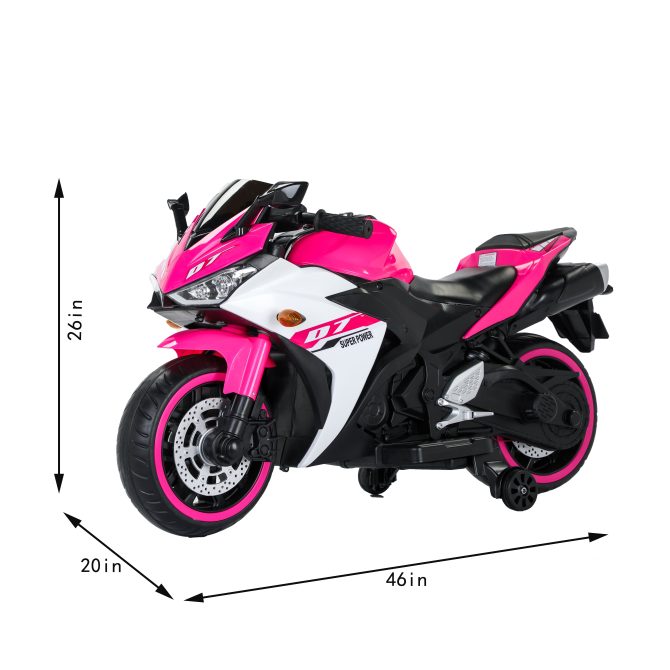 Electric motorcycle/ 12V Kids toys motorcycle/Kids electric car/electric ride on toys for 3 4 5 6 years Boys Girls with Training Wheels/manual throttle/ drive by hand/Lighting wheels - Image 2