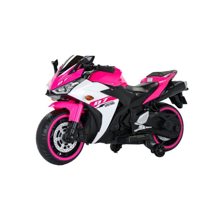 Electric motorcycle/ 12V Kids toys motorcycle/Kids electric car/electric ride on toys for 3 4 5 6 years Boys Girls with Training Wheels/manual throttle/ drive by hand/Lighting wheels