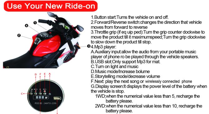 Electric motorcycle/ 12V Kids toys motorcycle/Kids electric car/electric ride on toys for 3 4 5 6 years Boys Girls with Training Wheels/manual throttle/ drive by hand/Lighting wheels - Image 9