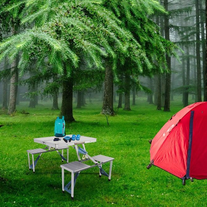 One Piece Folding Table and Chair Aluminum Alloy--YS - Image 4