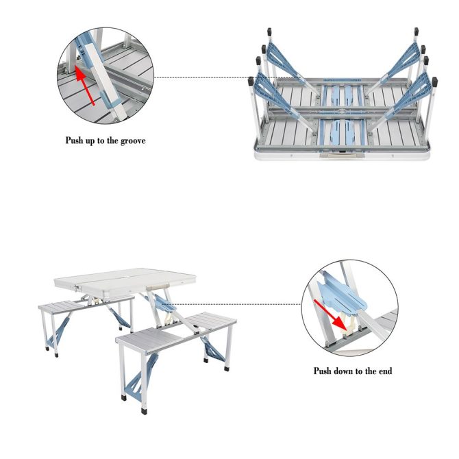 One Piece Folding Table and Chair Aluminum Alloy--YS - Image 9