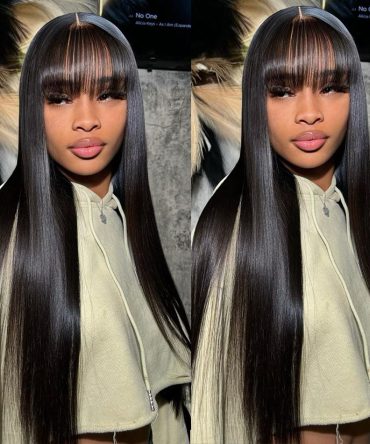 Straight Human Hair Wigs With Bangs Full Machine Made Wig Cheap Brazilian Hair Wigs Short Bob Wigs 3x1 HD Lace Wigs